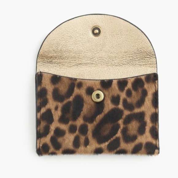 JCREW J. Crew Coin Purse Leopard Print Calf Hair - Picture 3 of 3